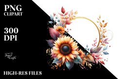 Colorful Small Sunflower | Sublimation | Clipart Product Image 1