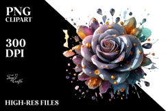 Rose Watercolor Splash PNG Product Image 2