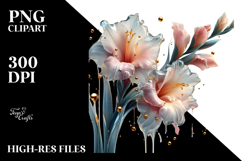 Abstract Gladiolus, Watercolor PNG Product Image 2