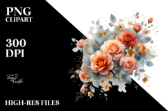 Colorfull Washed Watercolor Orange Rose | Sublimation Product Image 2