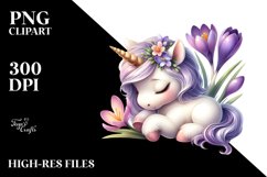 Cute Unicorn Crocus Clipart Product Image 3