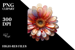 Glossy Gerbera in Material, PNG Product Image 2