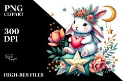 Boho Rabbit on Star Heart PNG Product Image 2