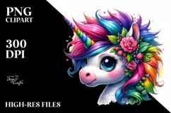 Funny Cute Unicorn, Transparent PNG Product Image 1