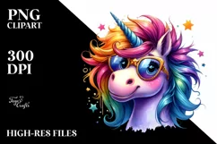 Funny Cute Unicorn, Transparent PNG Product Image 3