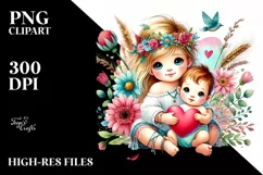 Cute Baby on Flower, PNG Product Image 2