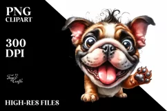 Enthusiastic Bulldog Sticker | Sublimation | Clipart Product Image 1