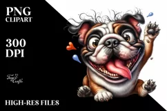 Crazy Bulldog Sticker | Sublimation | Clipart Product Image 3