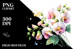 Sweet Pea with Golden Insertions, PNG Product Image 2