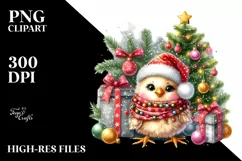 Funny Christmas Chicken Ornaments PNG Product Image 3