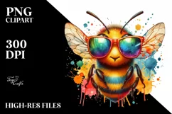 Colorful Bee with Paint-like Colors | Clipart Product Image 3