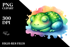 Colorful Cute Frog Sleeping PNG Product Image 2