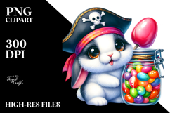 Crazy Vibrant Watercolor Baby Rabbit PNG Product Image 2