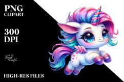 Cute Jumping Unicorn PNG Product Image 2