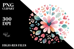 Simple Cute Boho Flower PNG Product Image 2