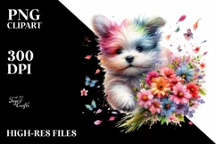 Colorful Cute Dog Tumbling Watercolor Product Image 1