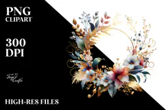 Watercolor Abstract Frame with Wild Flowers Product Image 2