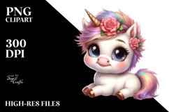 Cute Unicorn Pose Clipart | Sublimation | Clipart Product Image 1