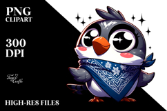 Dramatic Bird with Bandana, Clean PNG Product Image 2