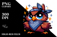 Dramatic Bird with Bandana, Clean PNG Product Image 2