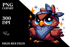 Dramatic Bird with Bandana, Clean PNG Product Image 2