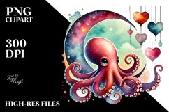 Colorful Octopus on Half Moon, Transparent PNG Product Image 2