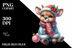 Cute Baby Elk Christmas | Sublimation Clipart Product Image 1