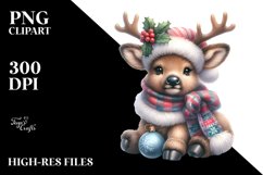 Cute Baby Elk Christmas | Sublimation Clipart Product Image 3