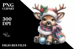 Cute Baby Elk Christmas | Sublimation Clipart Product Image 3