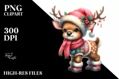 Cute Baby Elk Christmas | Sublimation Clipart Product Image 1