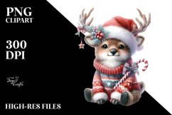 Cute Baby Elk Christmas | Sublimation Clipart Product Image 3