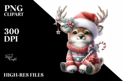 Cute Baby Elk Christmas | Sublimation Clipart Product Image 3
