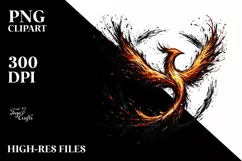 Distressed Pheonix Bird of Fire and Ice, Transparent PNG Product Image 2