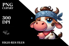Cartoon Cow Bandana PNG Product Image 2