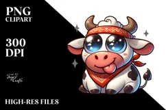 Cartoon Cow Bandana PNG Product Image 2