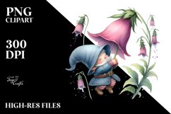 Cute Gnome Floating Large Foxglove | Sublimation | Clipart Product Image 2