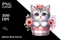 Cute Baby Cat in Watercolor, Transparent PNG Product Image 2
