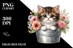 Cute Baby Cat in Watercolor, Transparent PNG Product Image 2