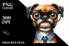 Watercolor Dog Big Eyes With es | Clipart Product Image 3
