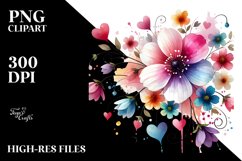 Simple Watercolor Flower, PNG Product Image 2