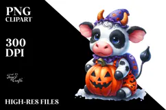 Cute Baby Cow Halloween | Sublimation | Clipart Product Image 2