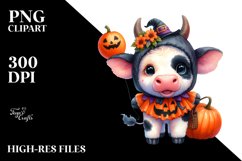 Cute Baby Cow Halloween | Sublimation | Clipart Product Image 1