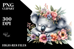 Adorned Baby Koala Watercolor PNG Product Image 2