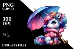 Unique Unicorn with Cool Haircut and Proud Expression PNG Product Image 3