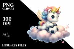 Cute Baby Unicorn Playing Football Product Image 3