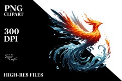 Simple Digital Painting Pheonix Fire and Ice PNG Product Image 2