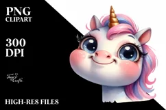 Funny Baby Face Highland Cow PNG Product Image 1