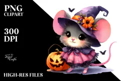Cute Baby Mouse Halloween Scenery | Sublimation | Clipart Product Image 2