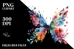 Colorful Butterfly Silhouettes PNG Product Image 2