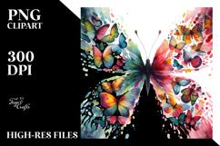 Colorful Butterfly Painting PNG Product Image 2